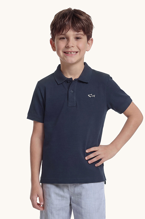 Cotton T‑shirt with Shark embroidery