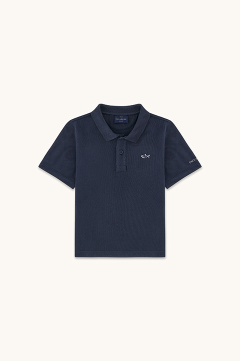 بولو من بيكيه القطن بتطريز Shark