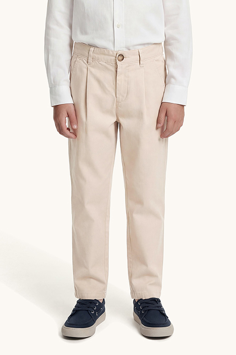 Cotton trousers with Shark embroidery