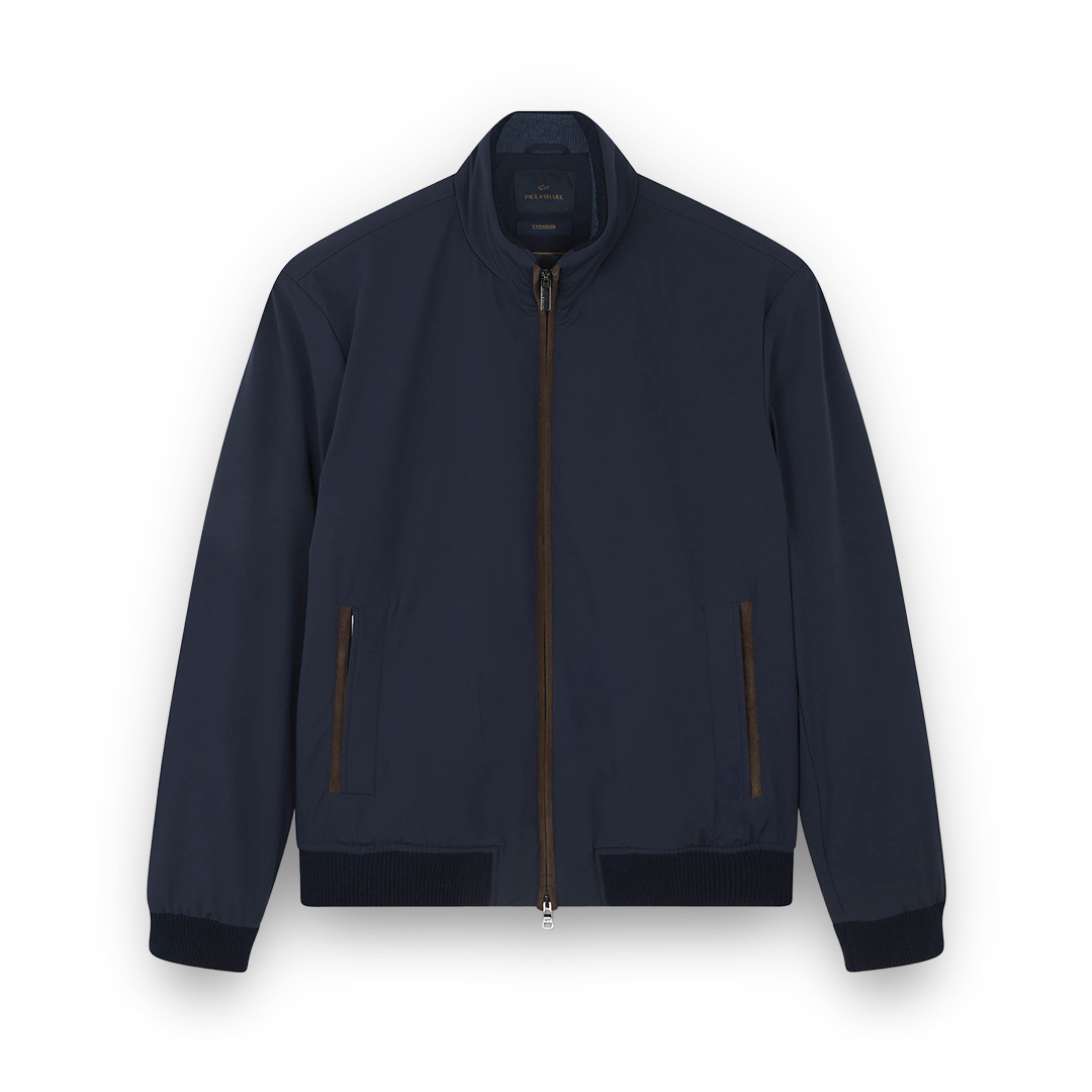 Paul & Shark Bomber Typhoon® Re-4x4 Stretch With Suede Details In Blue