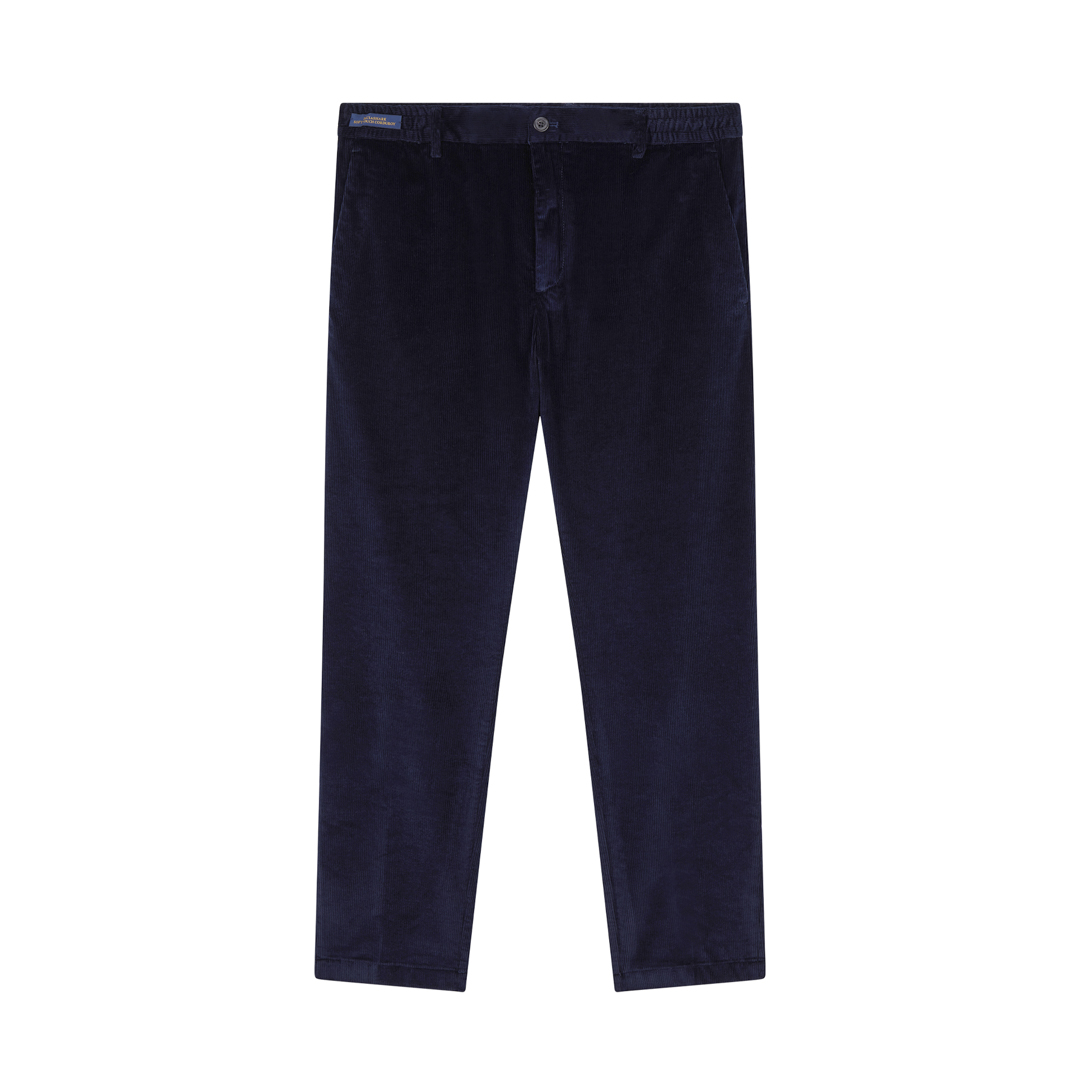 Paul & Shark Velvet Chino Trousers In Blue
