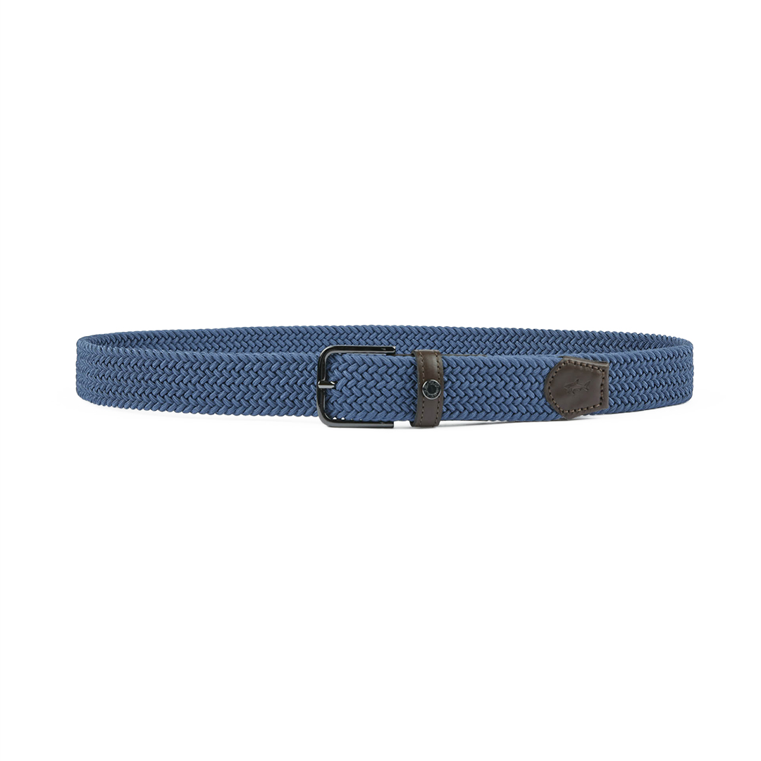 Paul & Shark Leather Trimmed Elastic Belt In Blue