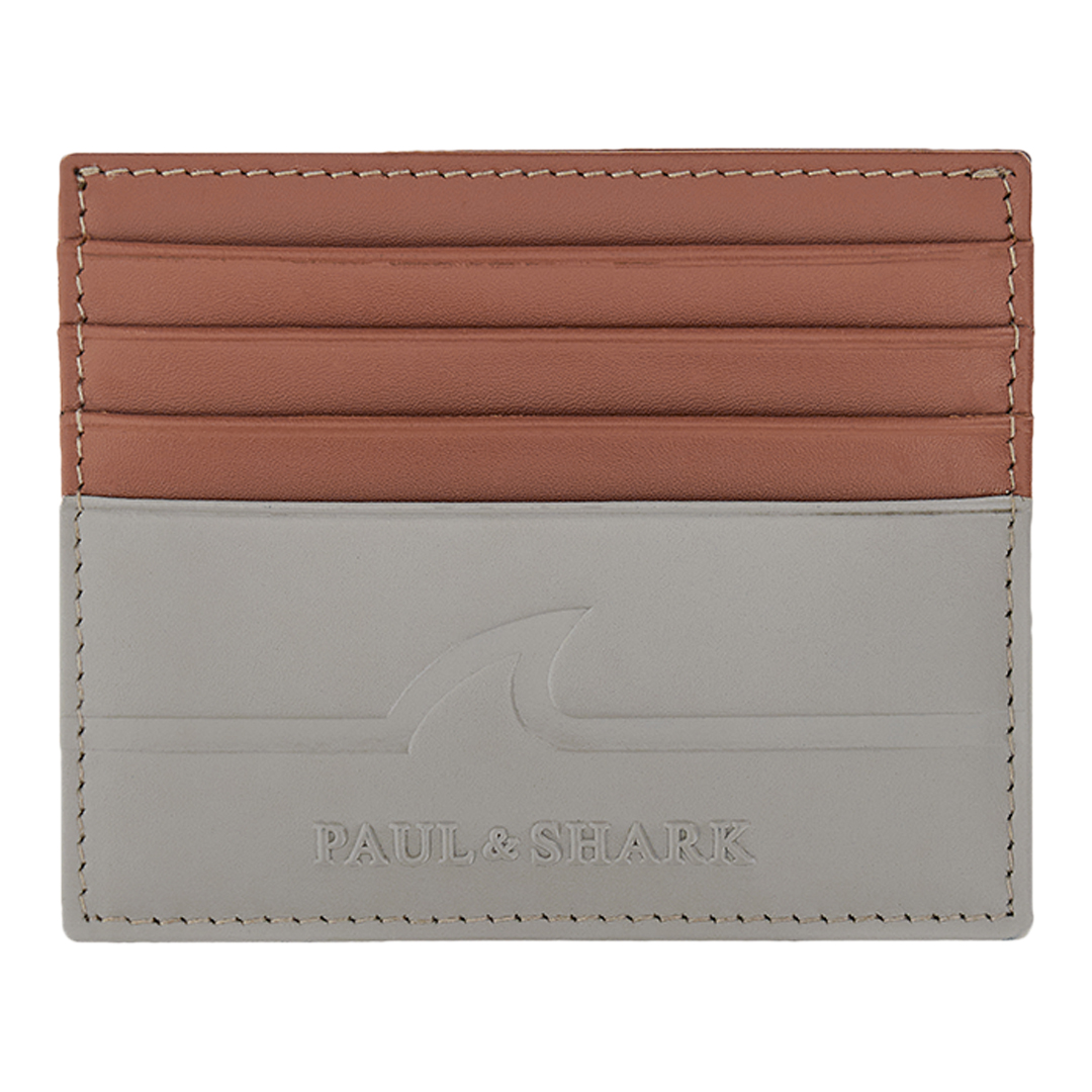 Portacarte Fin embossed in pelle, Uomo, BEIGE, Taglia: TGU