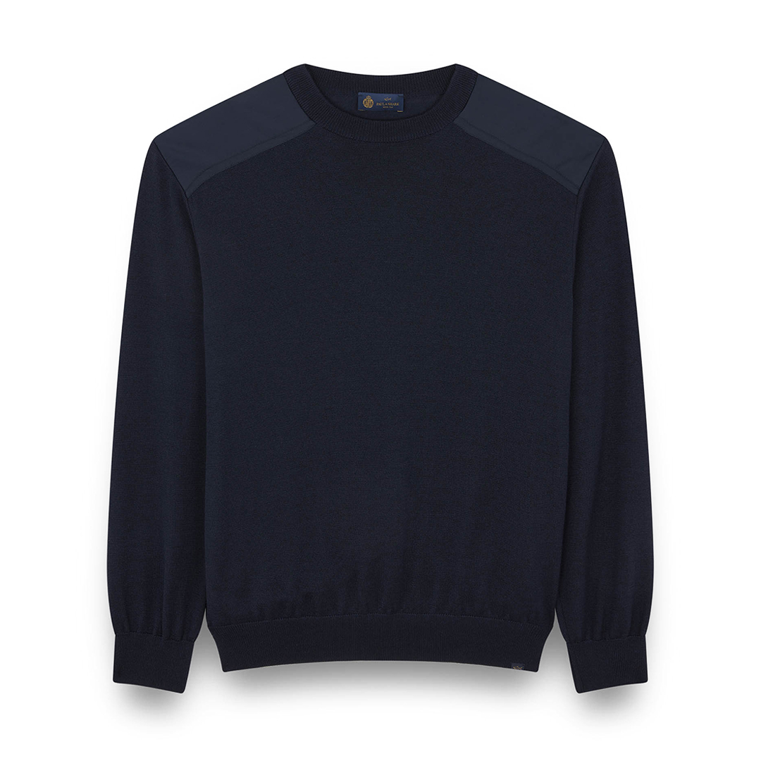 Paul & Shark Wool And Silk Crewneck Sweater In Blue