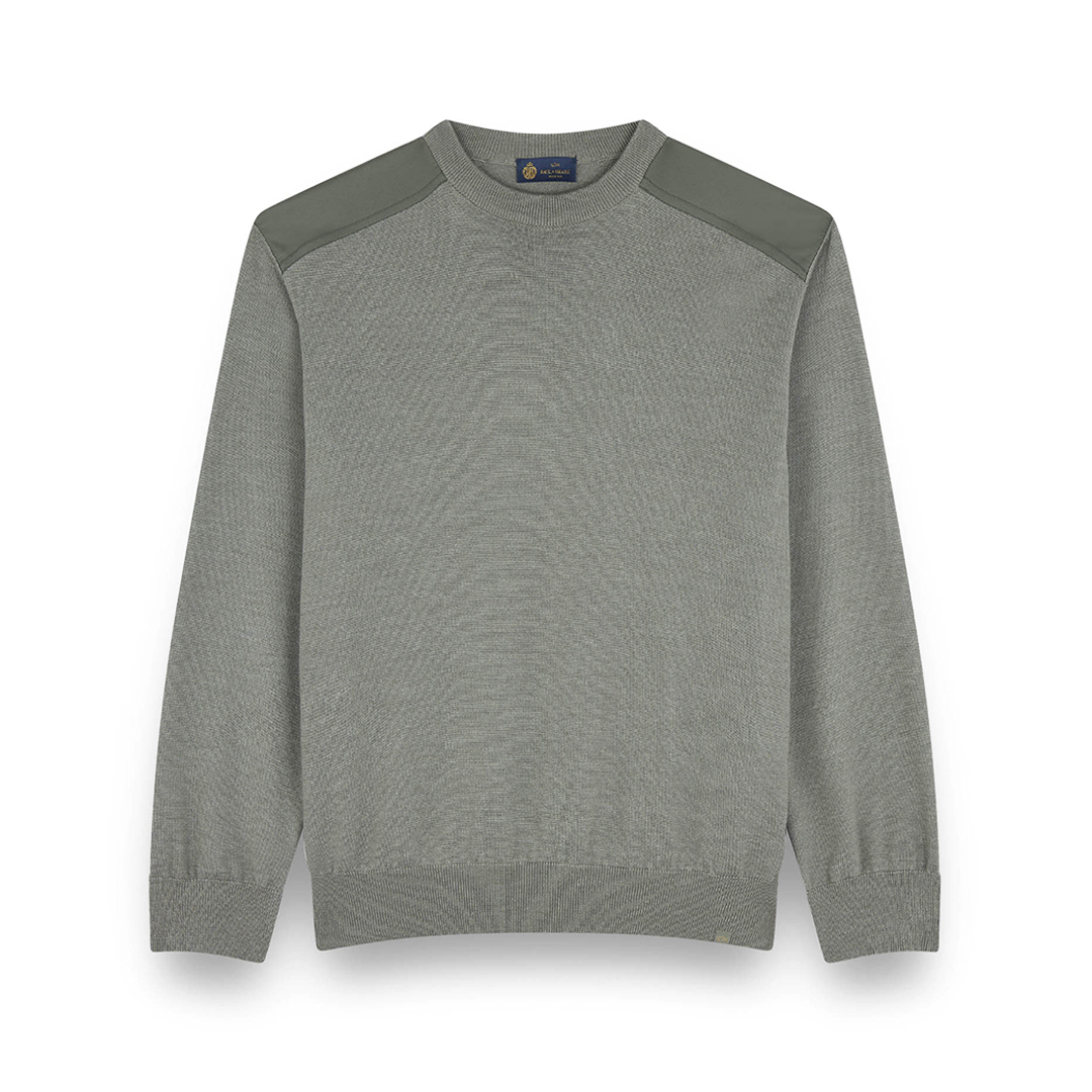Paul & Shark Wool And Silk Crewneck Sweater In Green