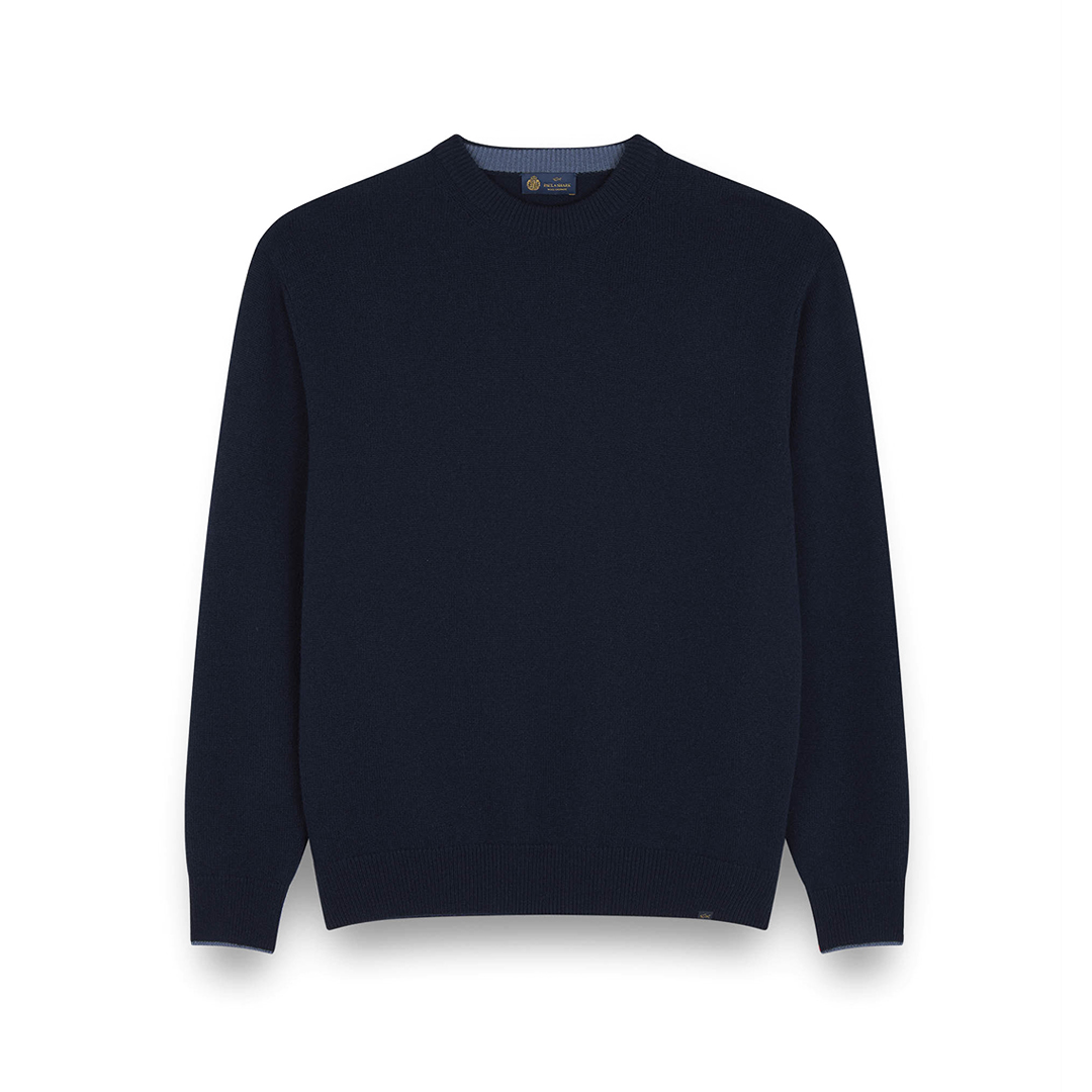 Paul & Shark Wool And Cashmere Crewneck Sweater In Blue