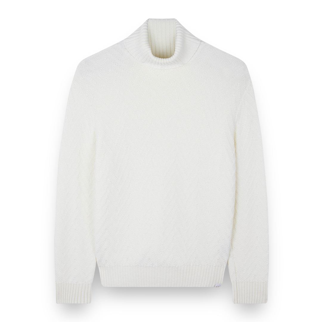 Paul & Shark Merino Wool Turtleneck Sweater In White