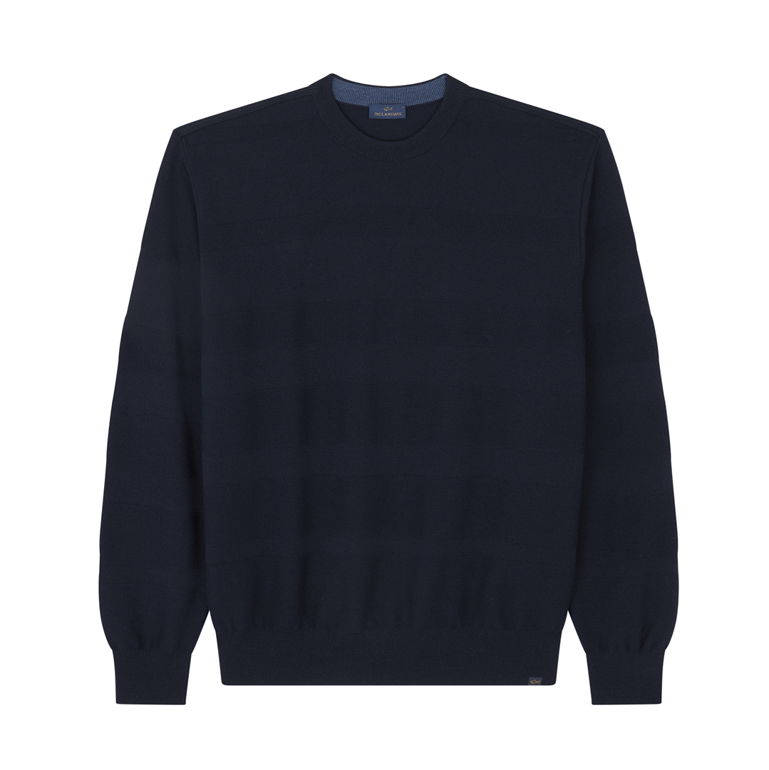 Paul & Shark Soft Cool Touch Wool Crewneck Sweater In Blue