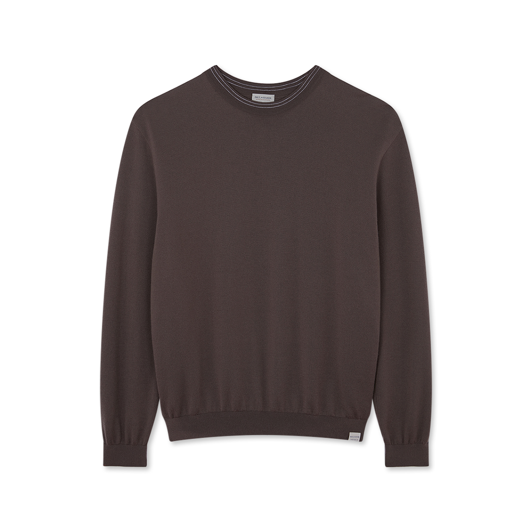 Paul & Shark Wool And Cashmere Crewneck Sweater In Green