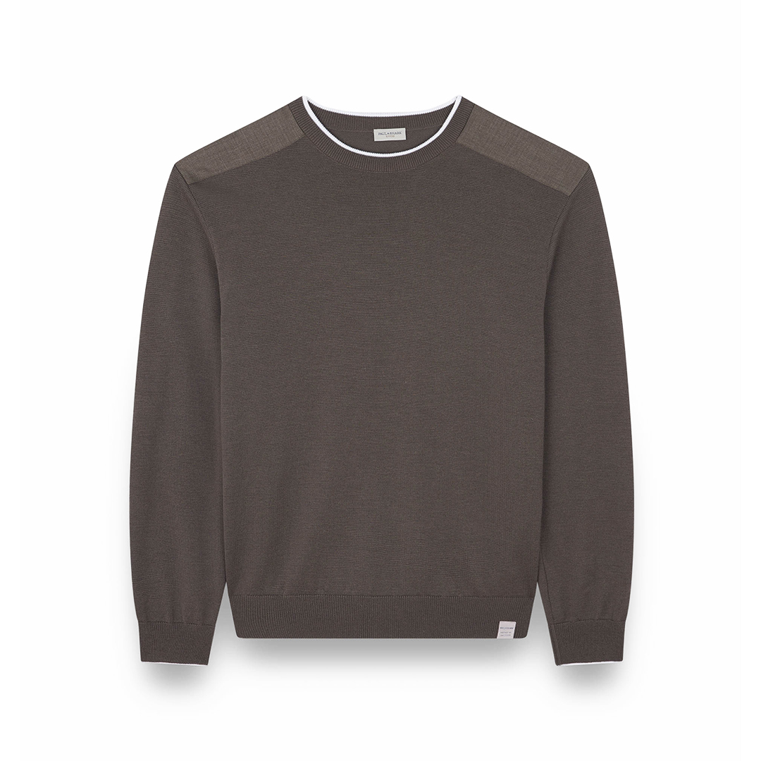 Paul & Shark Merino Extrafine Crewneck Sweater In Green