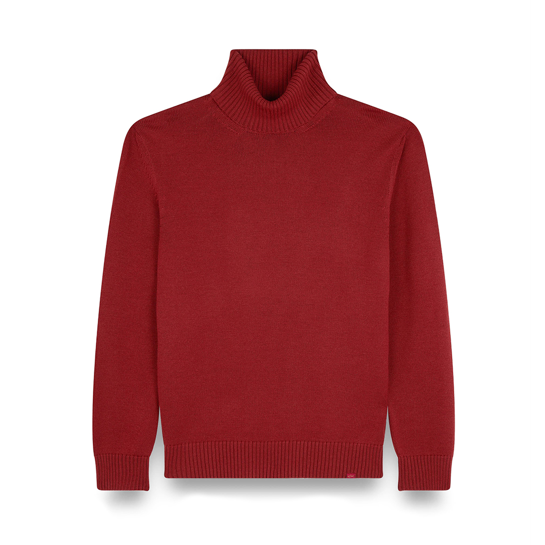 Paul & Shark Soft Cool Touch Wool Turtleneck In Brown