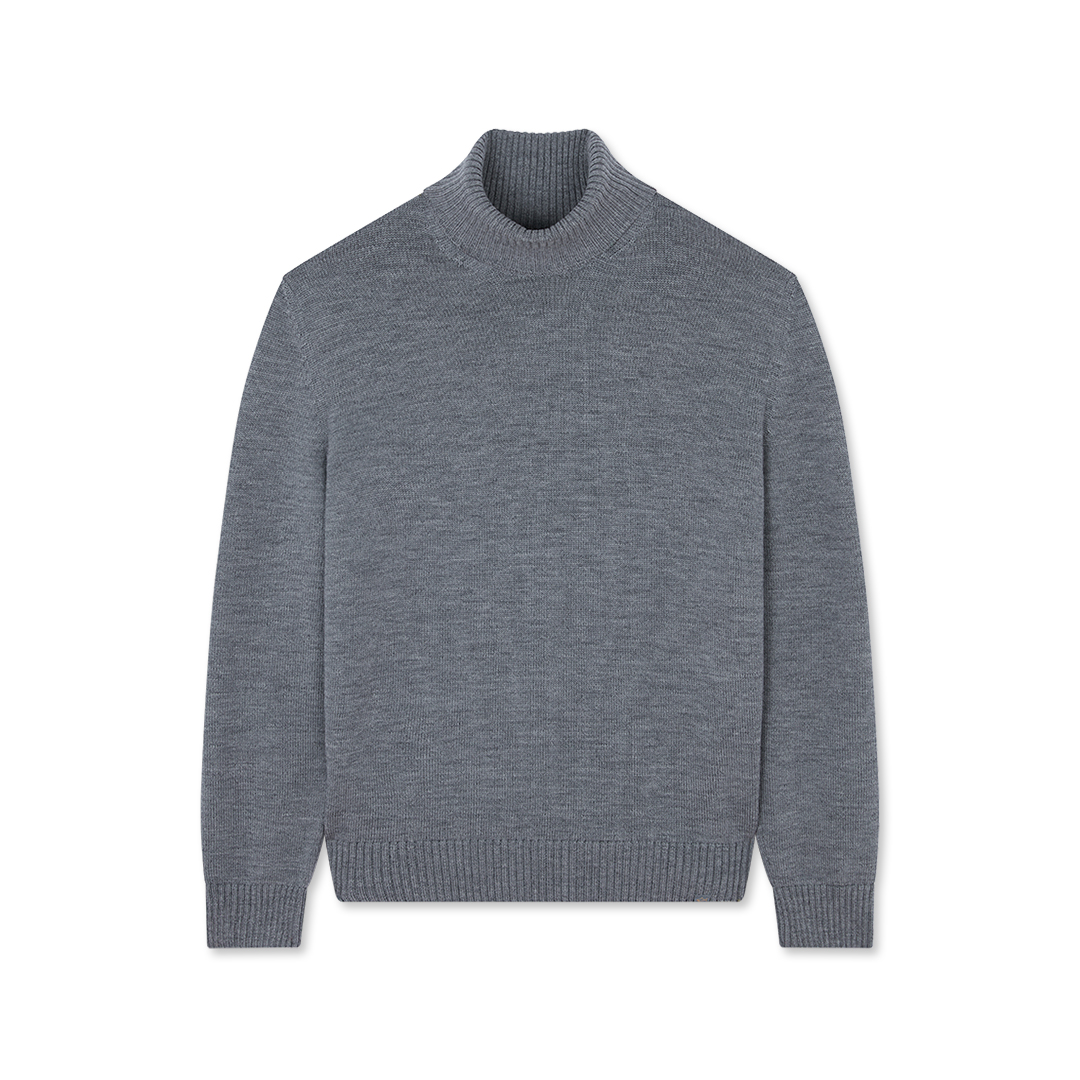 Paul & Shark Soft Cool Touch Wool Turtleneck In Gray