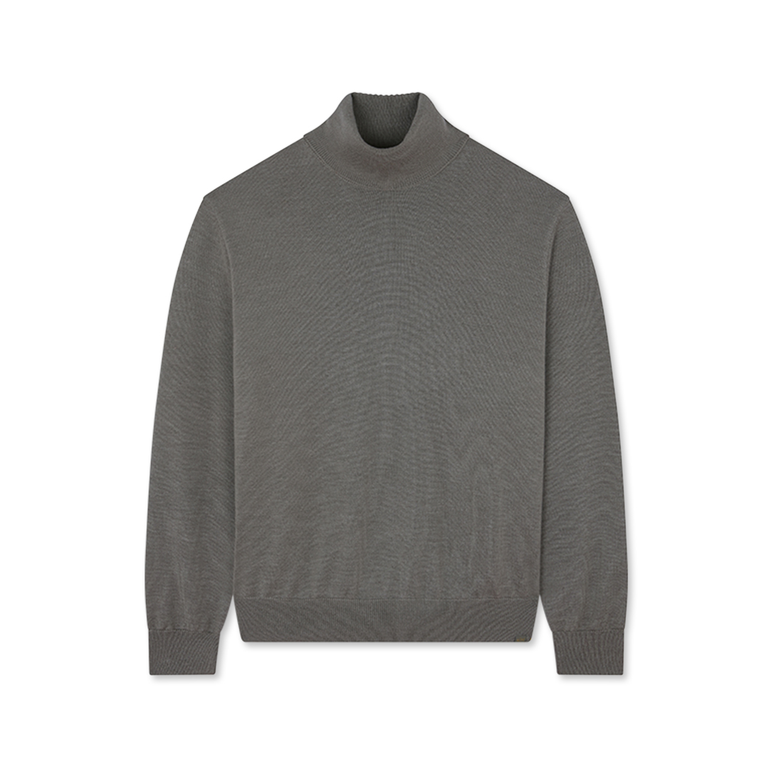 Paul & Shark Wool And Silk Turtleneck Sweater In Green