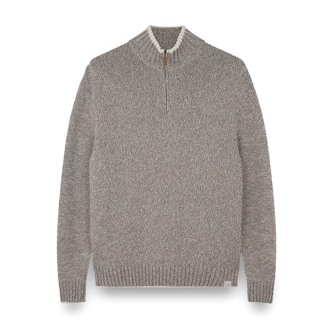 Paul & Shark Wool Cashmere Half Zip Sweater In Gray
