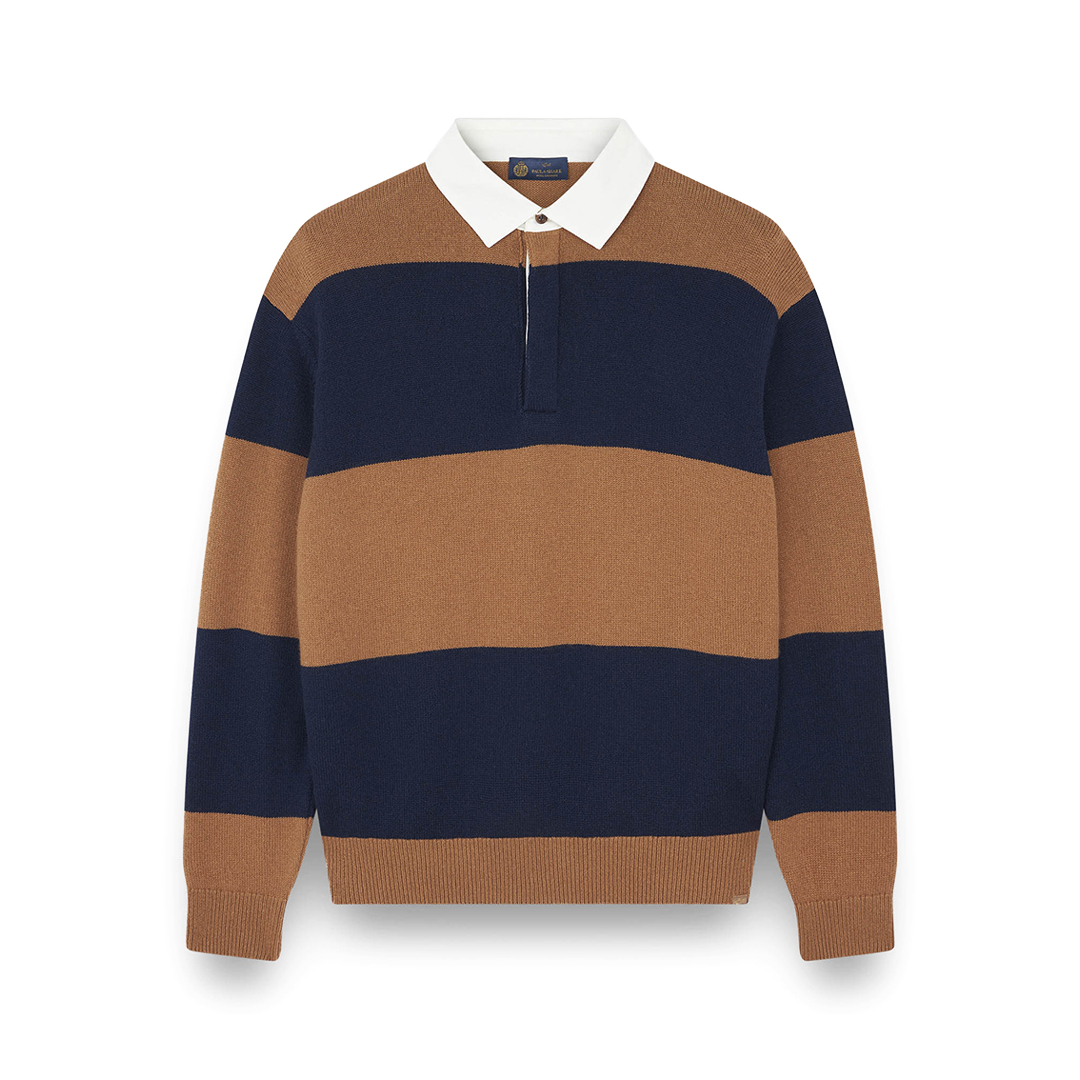 Paul & Shark Rugby Wool Cashmere Polo Shirt In Multi