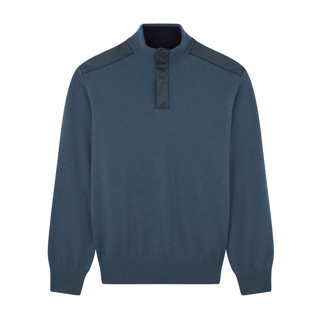 Paul & Shark Typhoon® Platinum Wool Cashmere Half Zip Sweater In Blue
