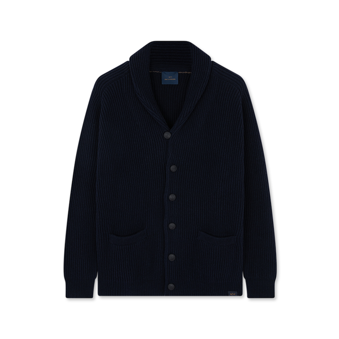 Paul & Shark Re-wool Cardigan In Blue