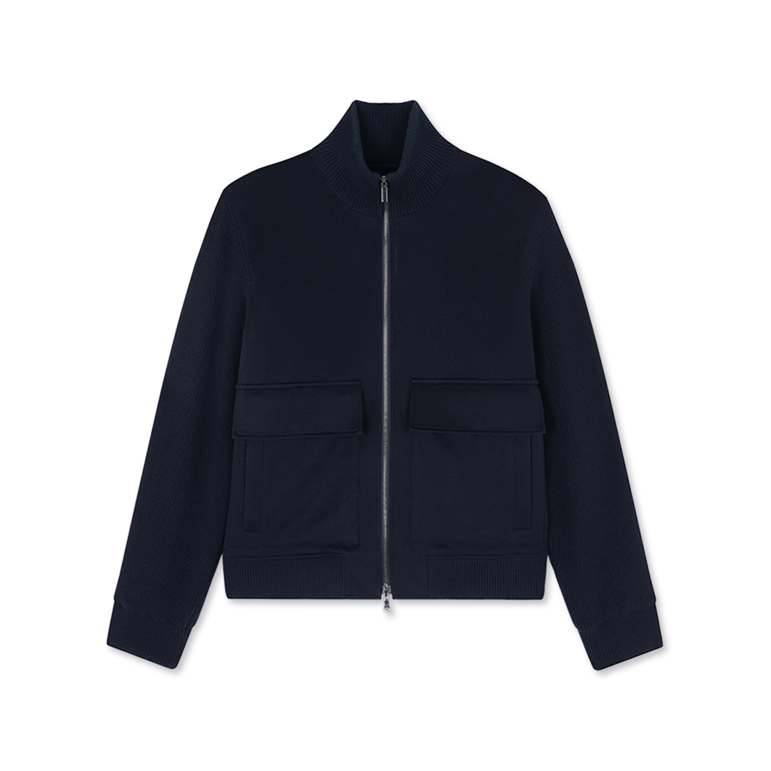 Paul & Shark Men's Blue Wool And Cashmere Hybrid Blouson, Man, : Large