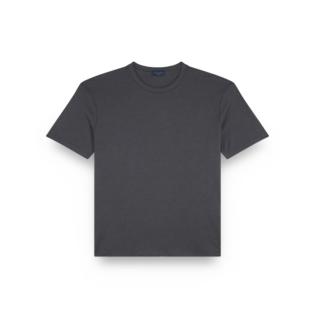 Paul & Shark X-soft Interlock Cotton T-shirt In Gray
