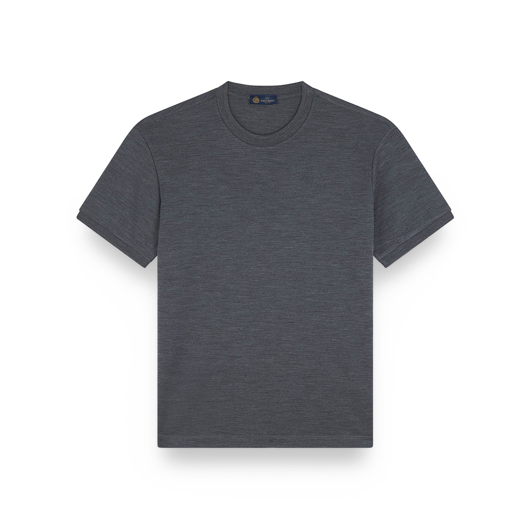 Paul & Shark Wool And Silk T-shirt In Gray