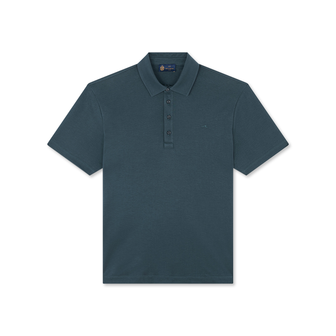 Paul & Shark Embroidered-wave Polo Shirt In Blue