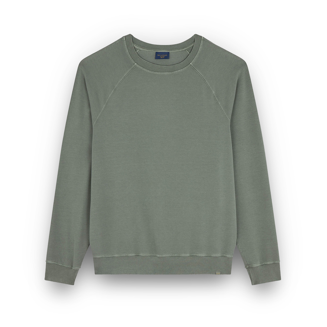 Paul & Shark X-soft Garment-dyed Cotton Sweatshirt In Green
