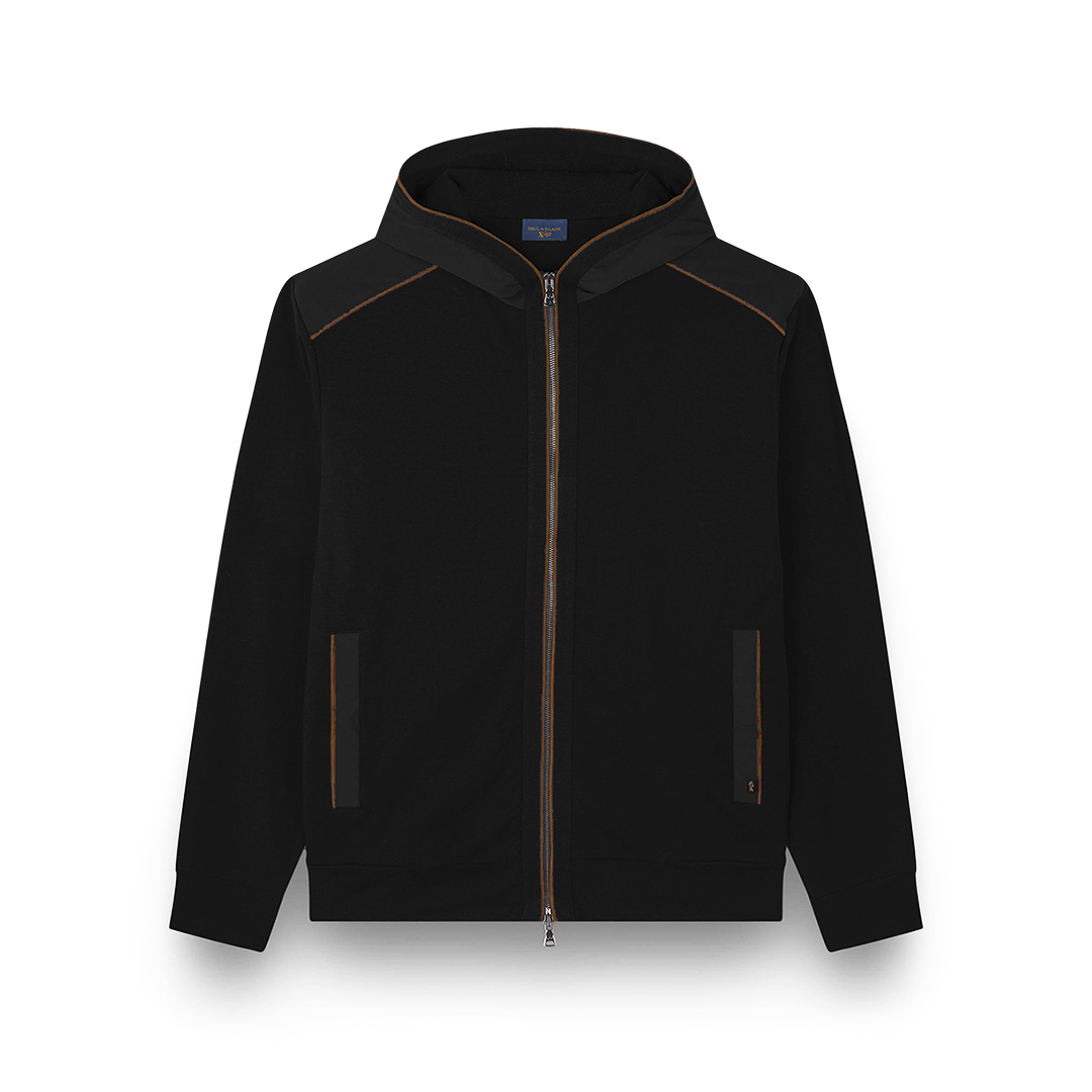 Paul & Shark X-soft Cotton Sweatshirt With Typhoon® Re-4x4 Stretch Details In Black