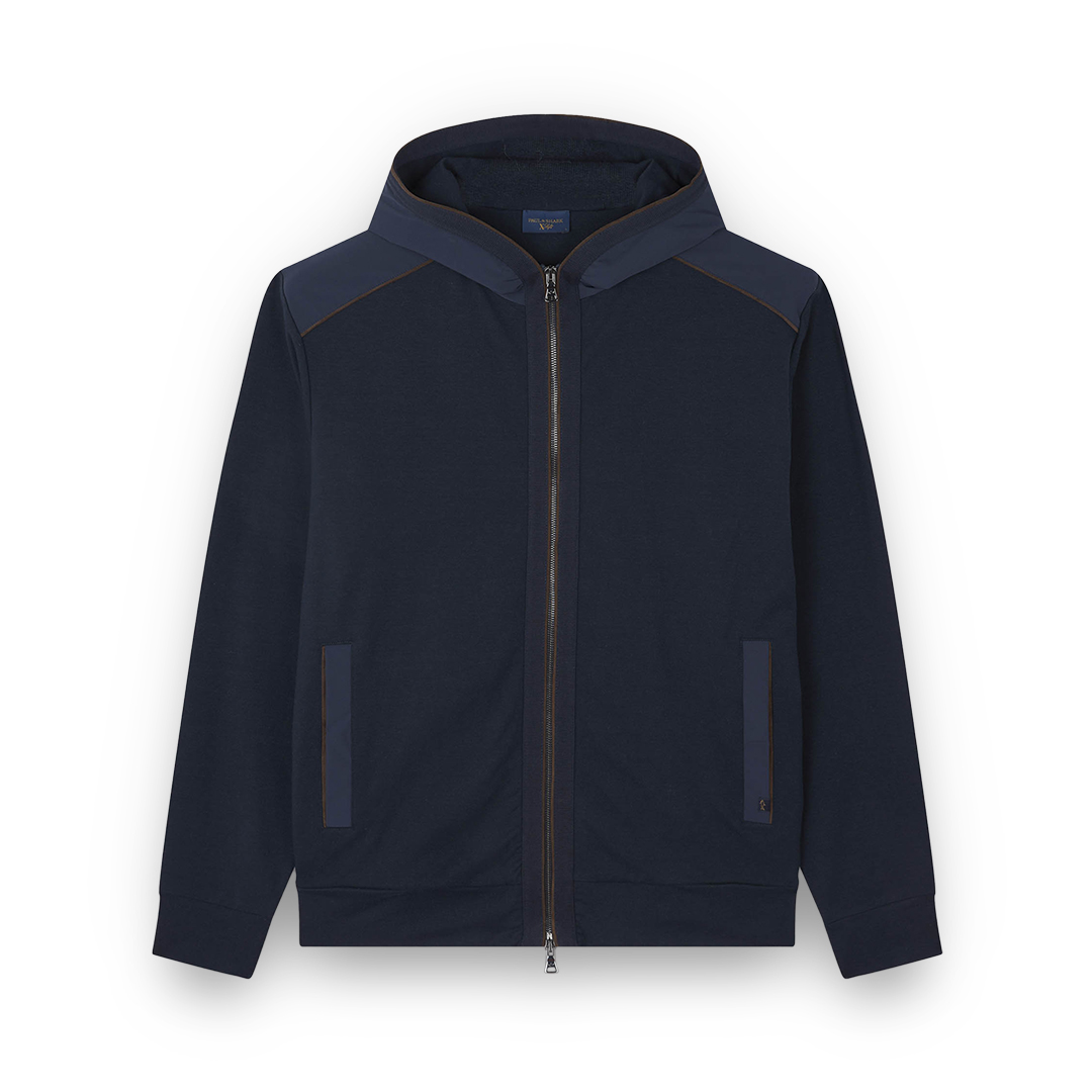 Paul & Shark X-soft Cotton Sweatshirt With Typhoon Re-4x4 Stretch Details In Blue