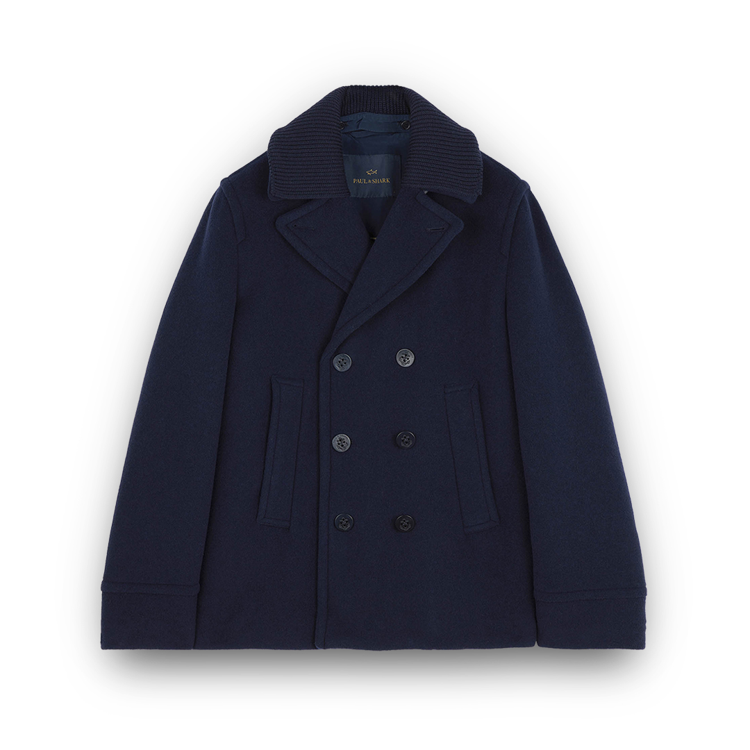 Paul & Shark Peacoat In Wool And Cashmere In Blue