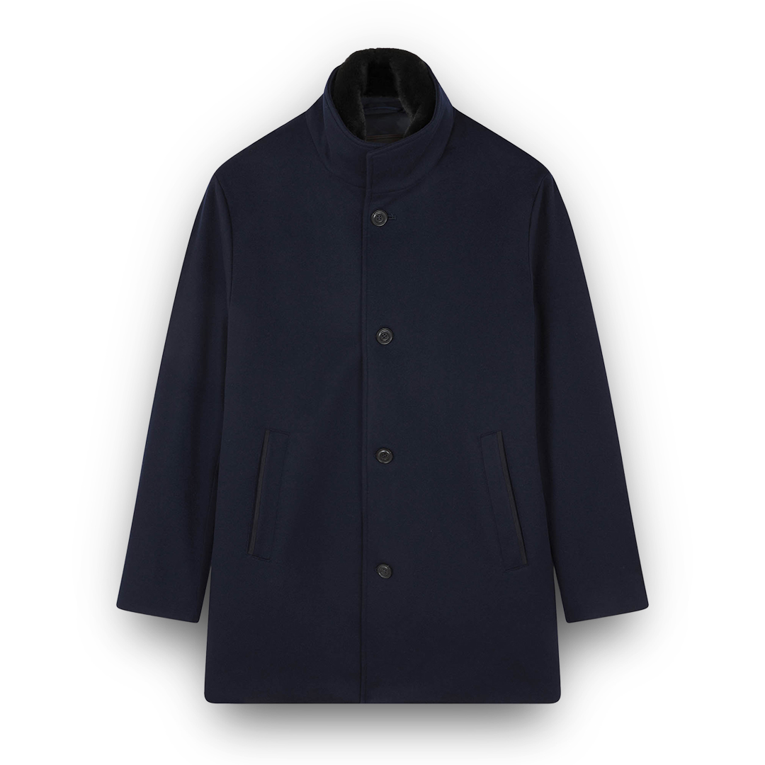 Paul & Shark Cashmere Car Coat In Blue