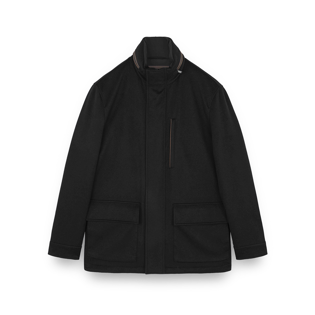 Paul & Shark Carcoat In Cashmere In Black
