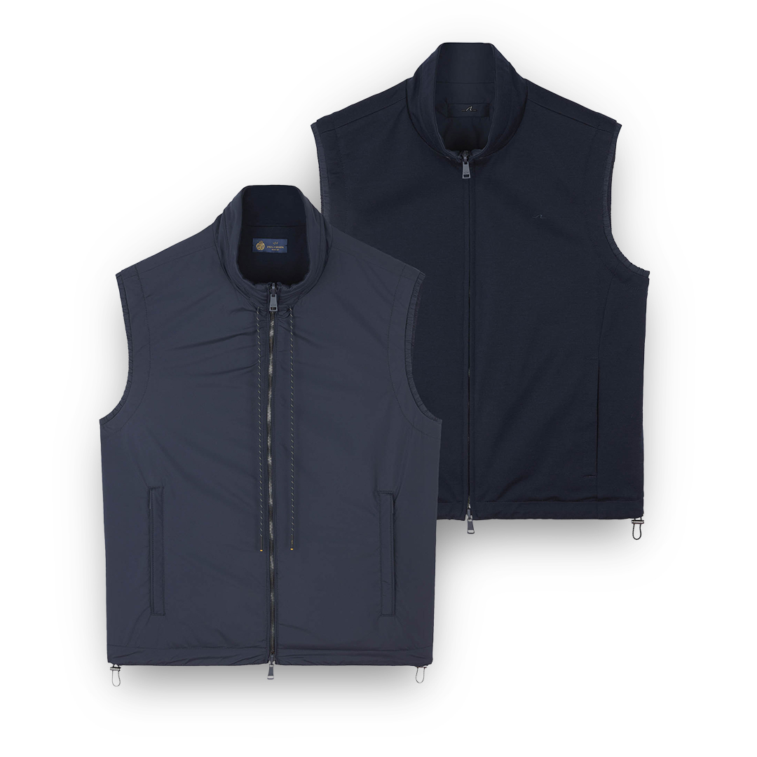 Paul & Shark Reversible Gilet In Wool