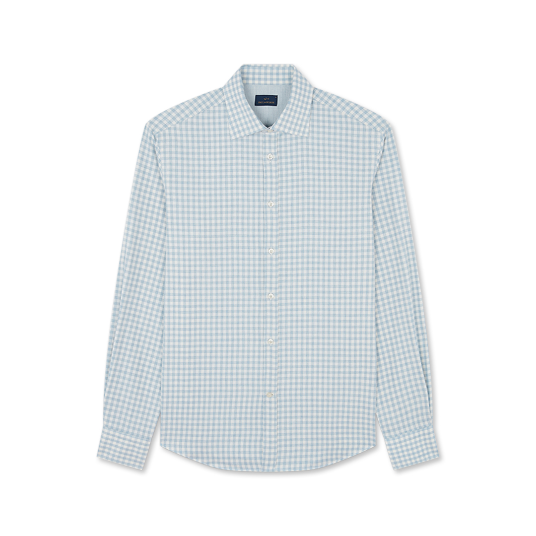 Paul & Shark Cotton Flannel Shirt In Blue