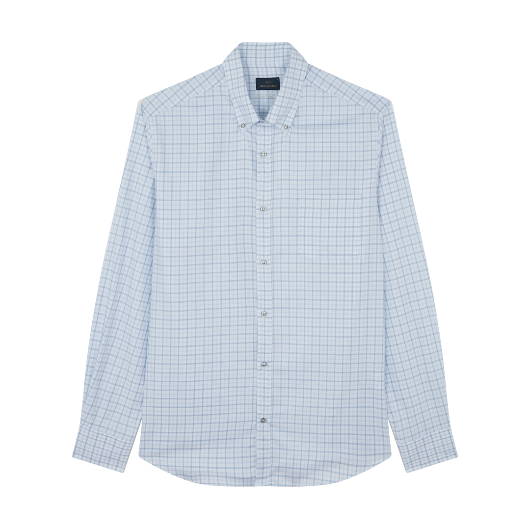 Paul & Shark Cotton Twill Shirt In Blue
