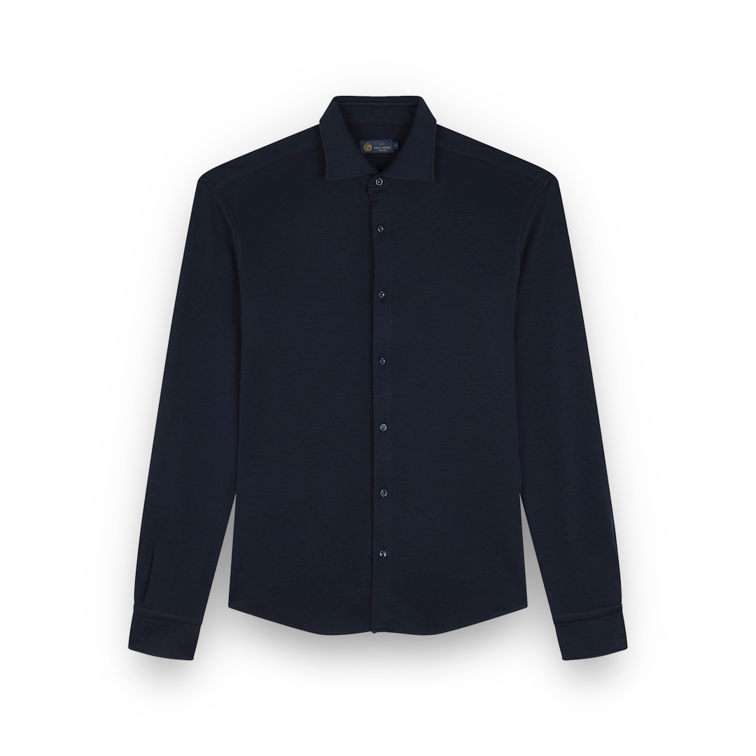Paul & Shark Wool And Silk Jersey Shirt In Blue