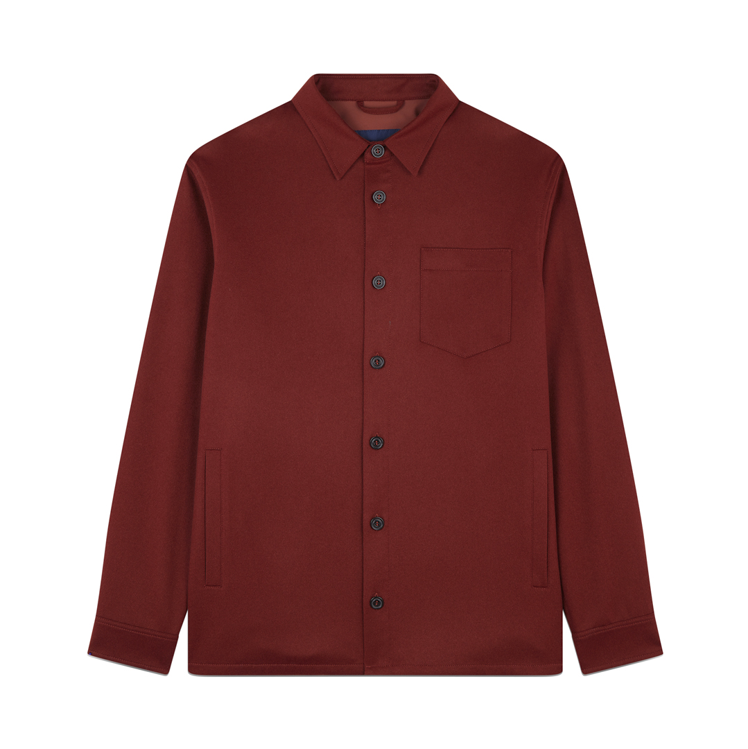 Paul & Shark Cashmere Overshirt In Burgundy