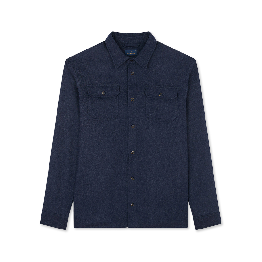 Paul & Shark Wool Blend Overshirt In Blue