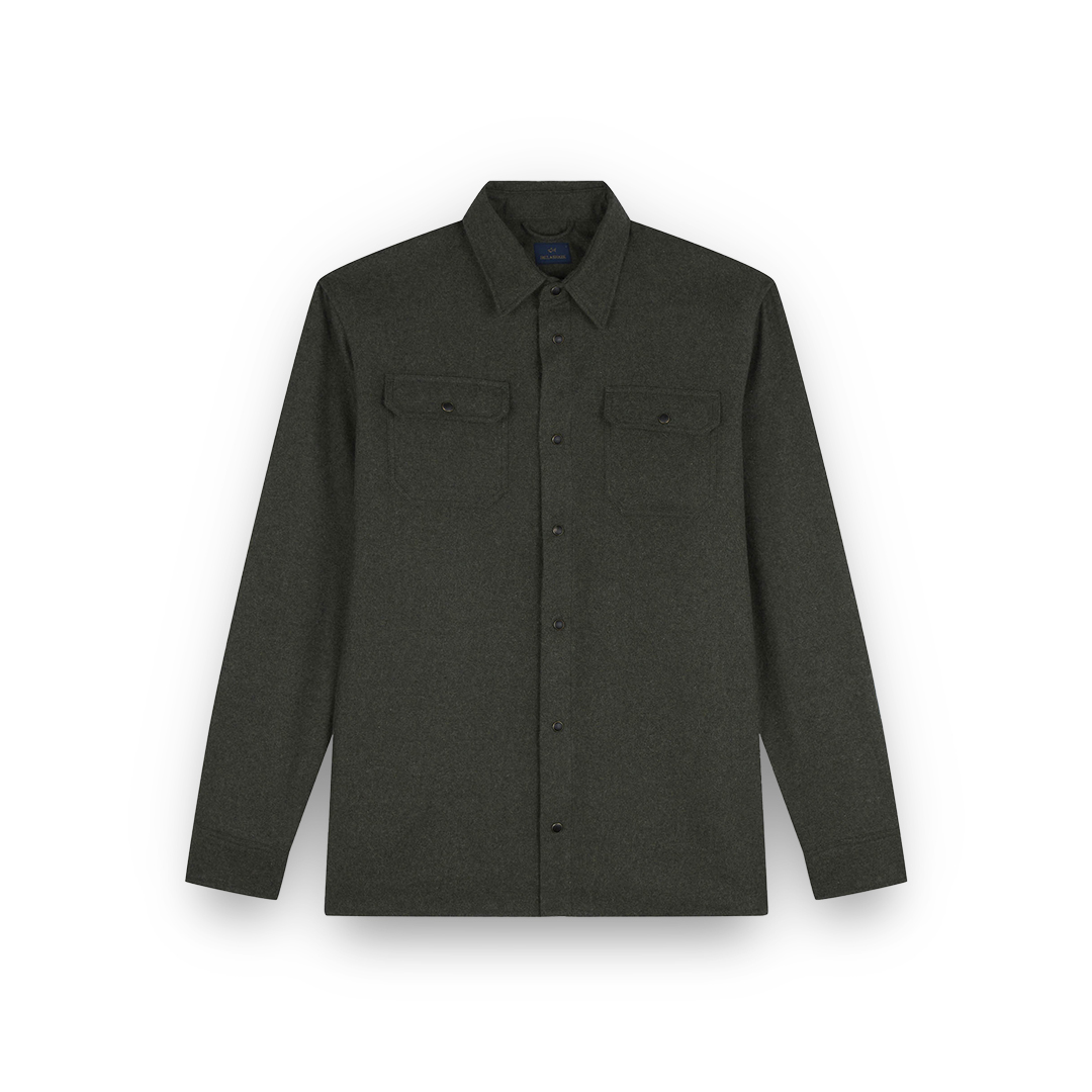 Paul & Shark Wool Blend Overshirt In Green