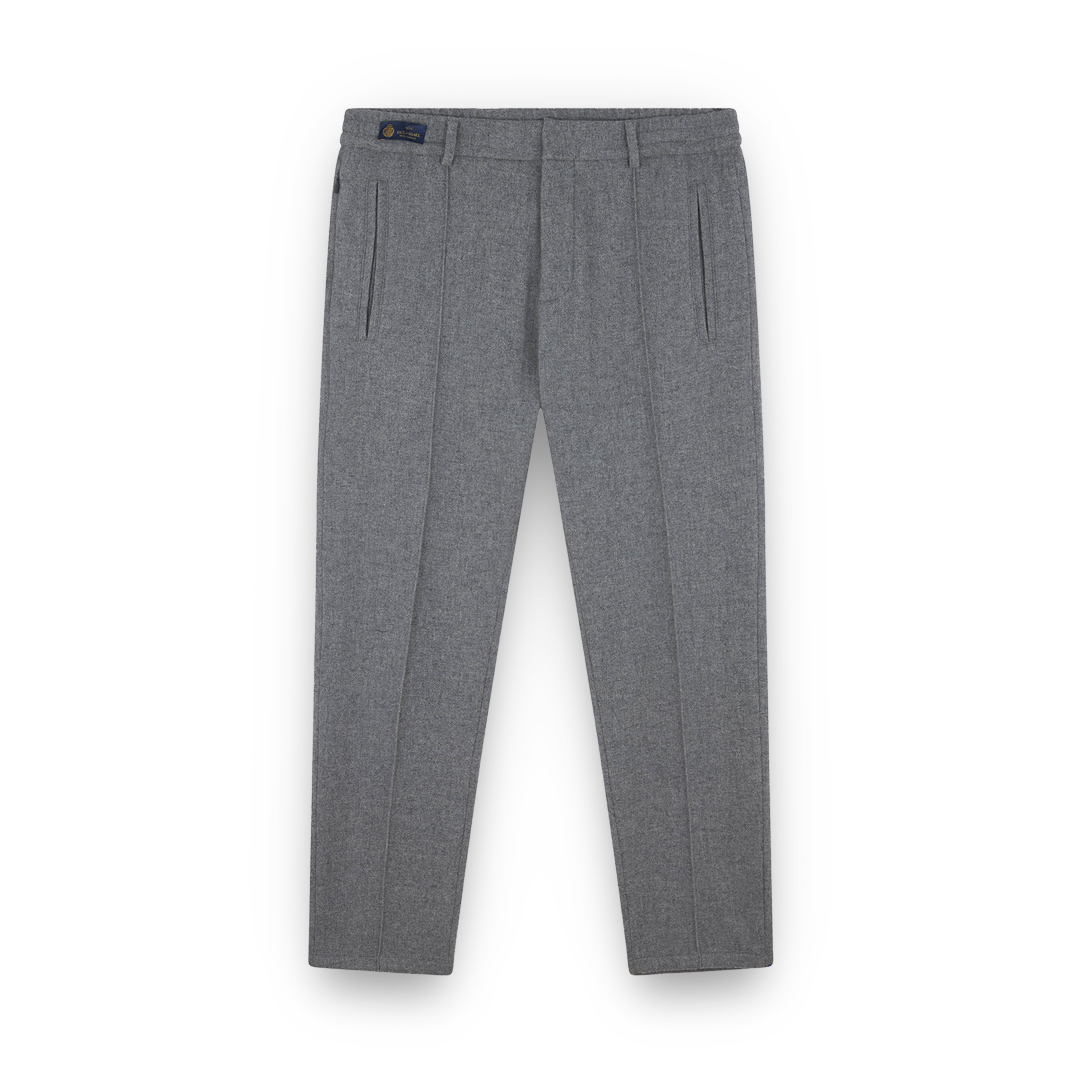 Paul & Shark Wool Cashmere Chino Trousers With Coulisse In Gray
