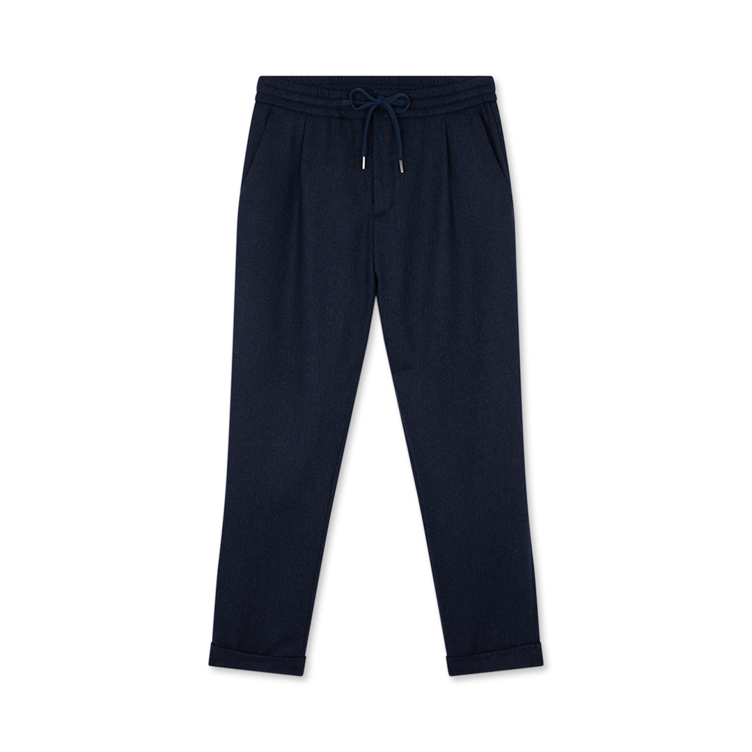 Paul & Shark Wool Blend Trousers With Pleats In Blue