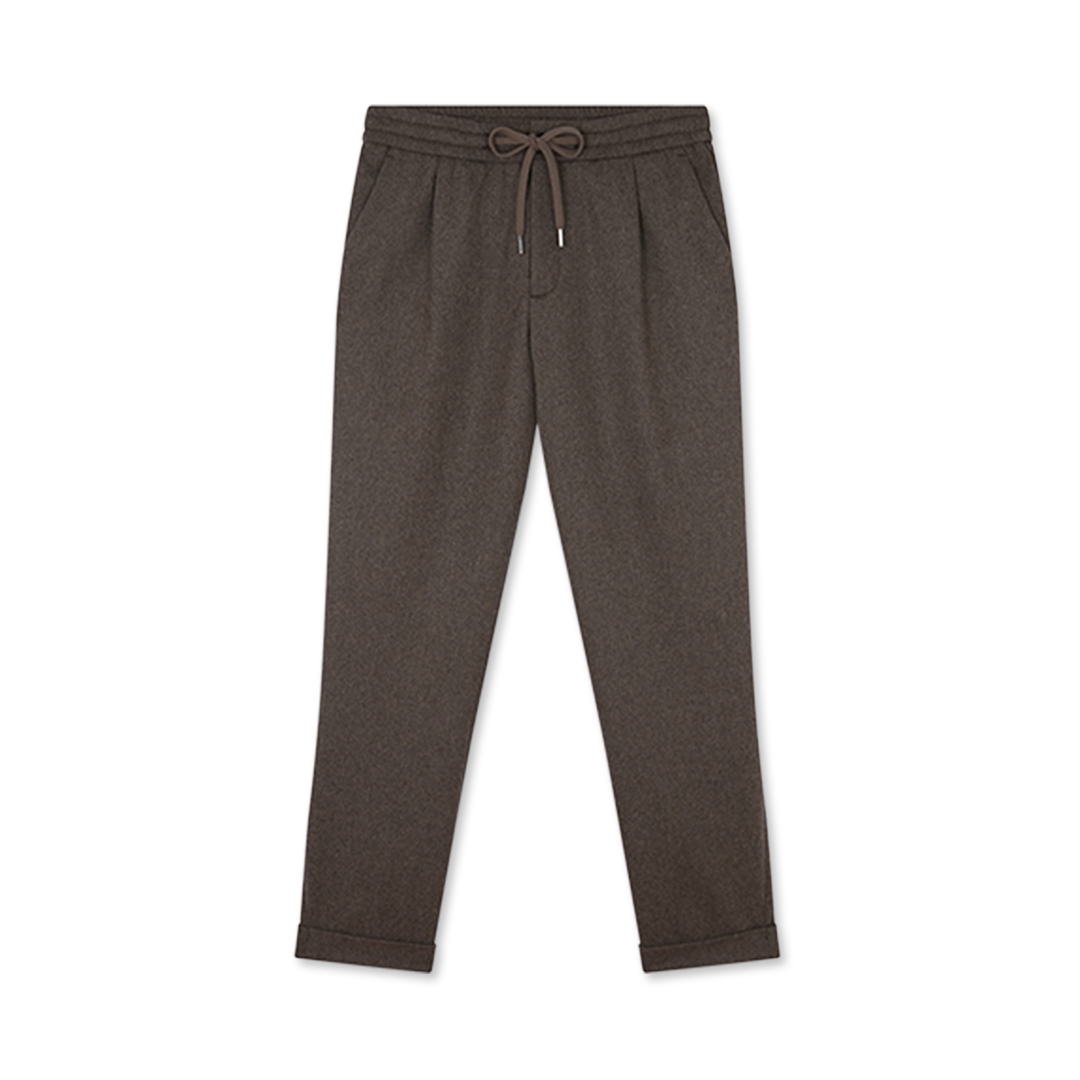 Paul & Shark Wool Blend Trousers With Pleats In Brown