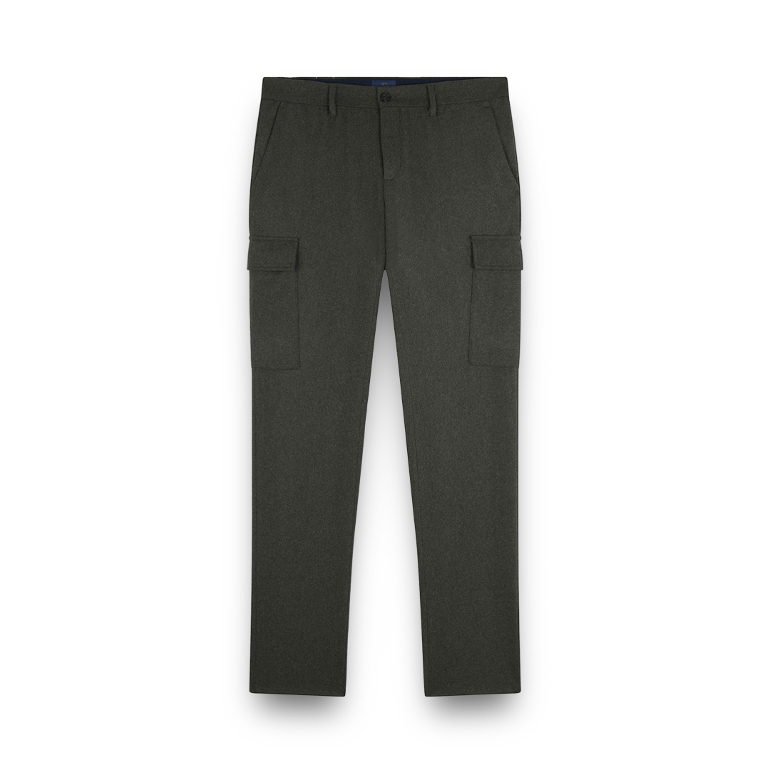 Paul & Shark Blended Wool Cargo Trousers In Green