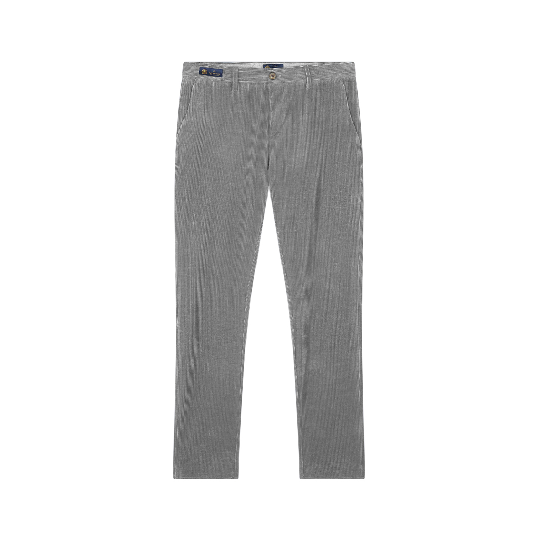 Paul & Shark Cotton Velvet And Cashmere Chino Pants In Gray