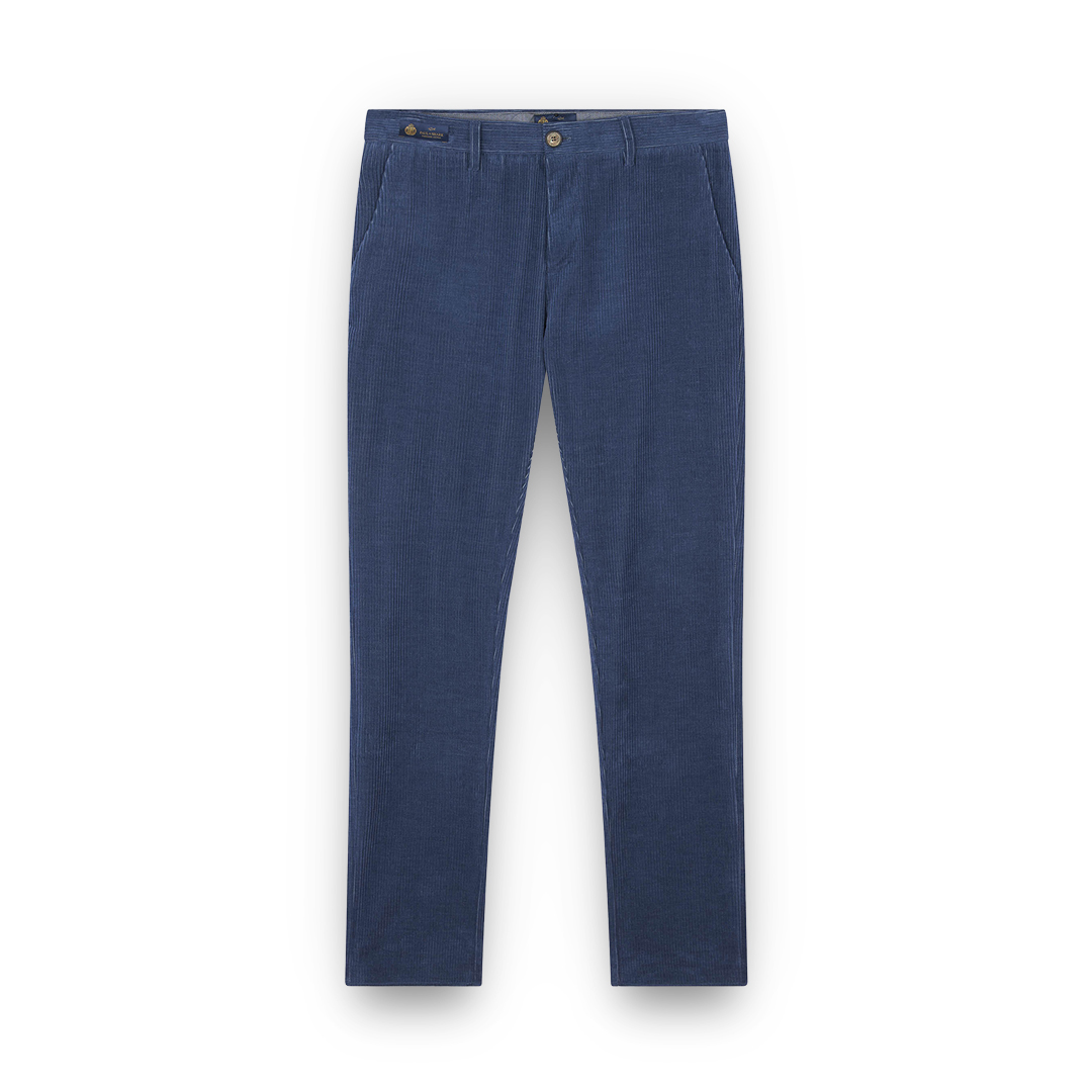 Paul & Shark Cotton Velvet And Cashmere Chino Pants In Blue