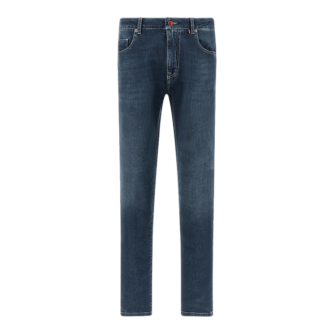Jeans Red Rivet in cotone Giza, Uomo, BLU MEDIO JEANS, Taglia: 54