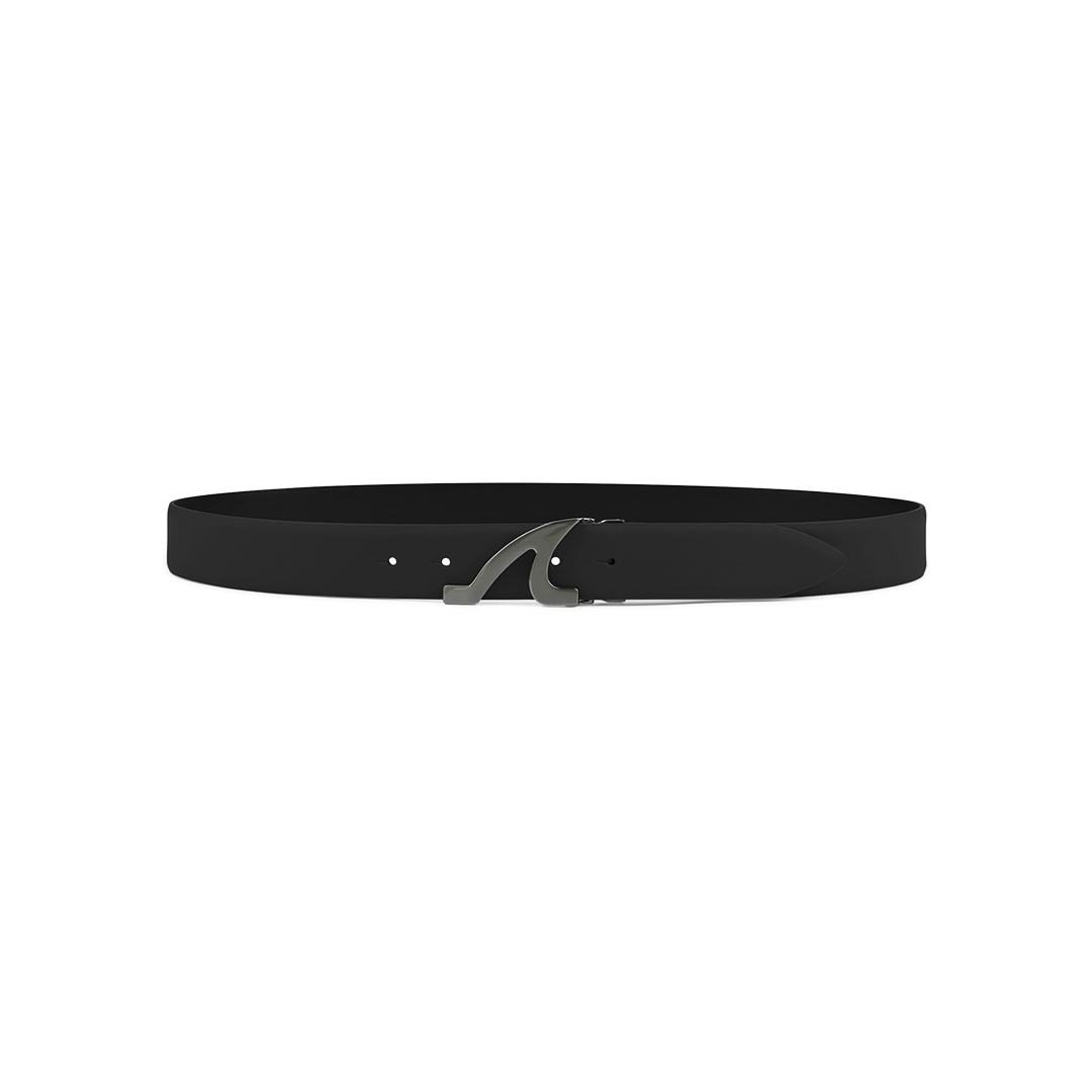Paul & Shark Fin-buckle Leather Belt In Black
