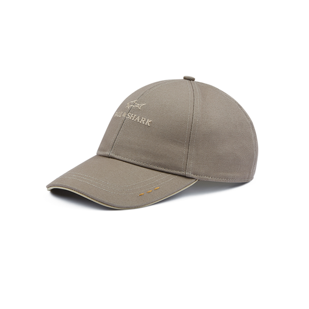 Paul & Shark Cotton Baseball Cap With Logo Embroidery In Brown