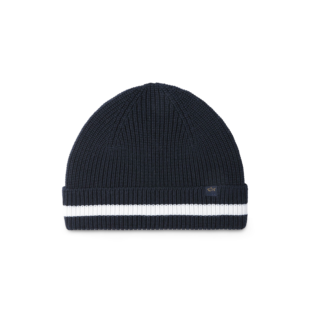 Paul & Shark Soft Cool Touch Wool Beanie In Blue