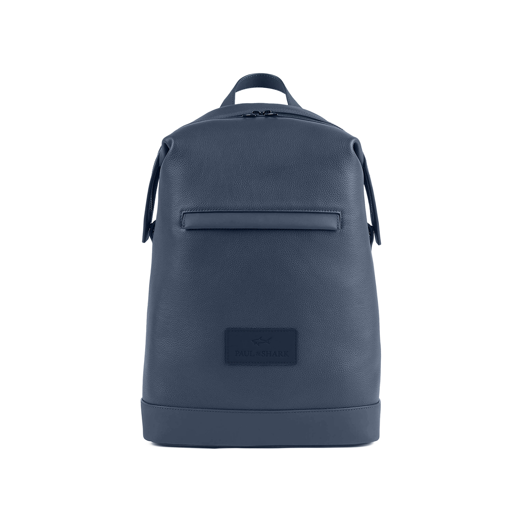 Paul & Shark Tumbled Leather Backpack In Blue