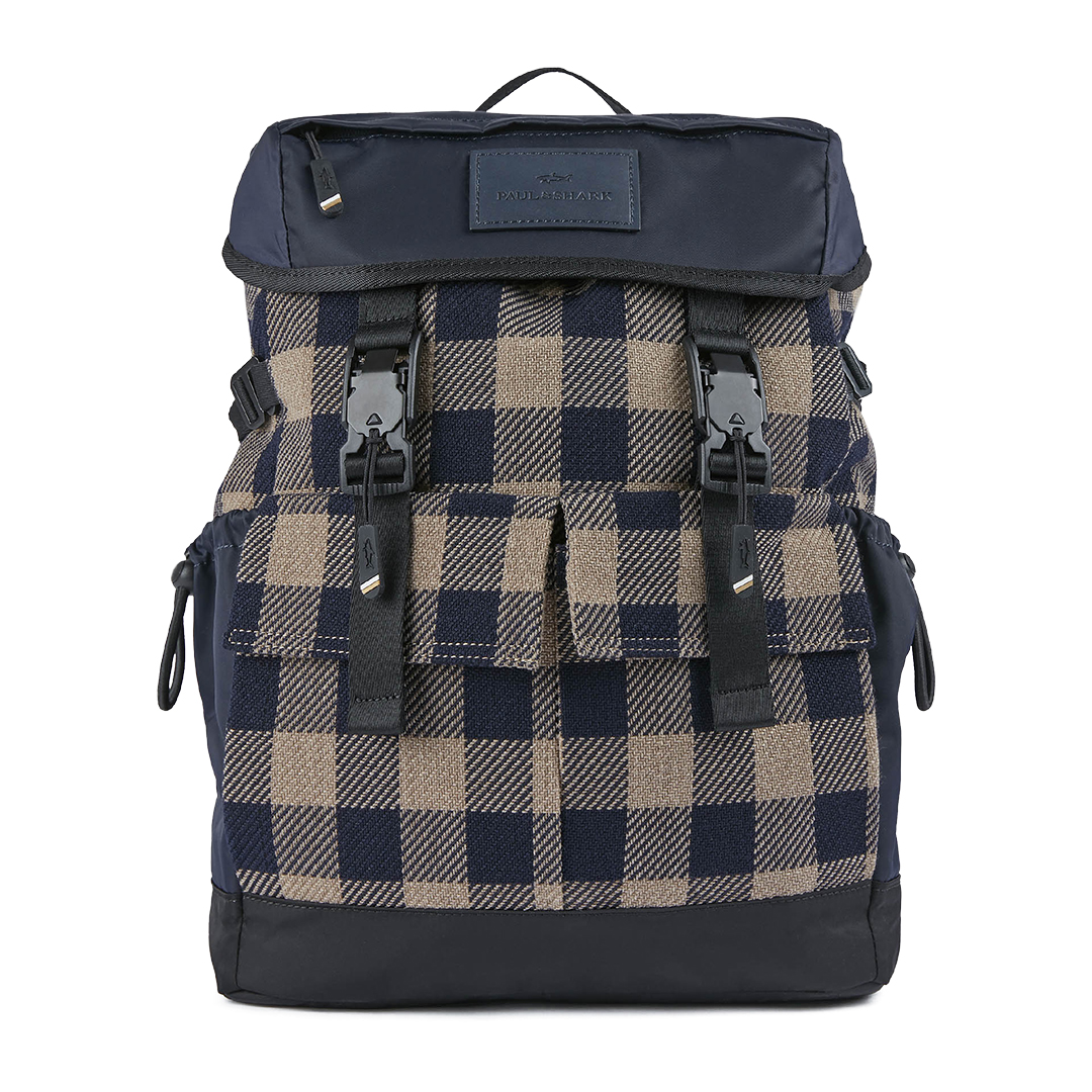 Paul & Shark Typhoon® And Wool Tartan Backpack In Multi